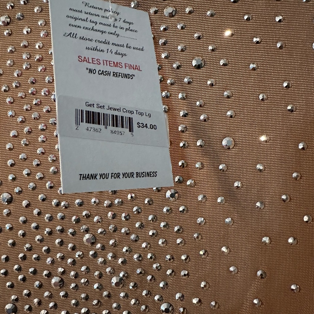 Crop sequined top - Picture 3 of 4